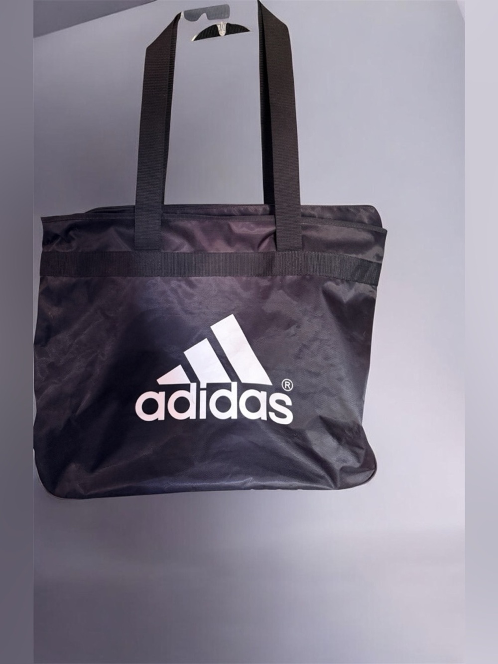 adidas Large Black and White Logo Nylon Tote